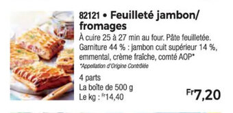 Thiriet Feuilleté jambon/ fromages offre