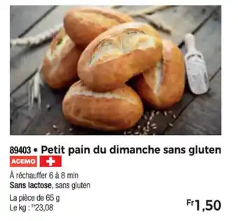 Thiriet Petit pain du dimanche sans gluten offre