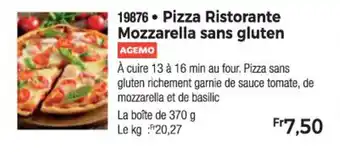 Thiriet Pizza Ristorante Mozzarella sans gluten offre