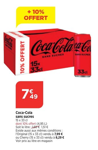 Maximarché Coca-Cola sans sucres offre