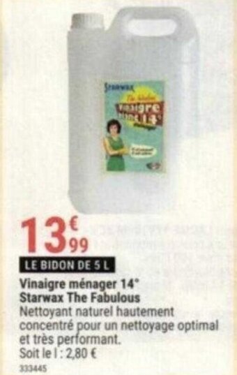 Gamm vert Vinaigre ménager 14° Starwax The Fabulous offre