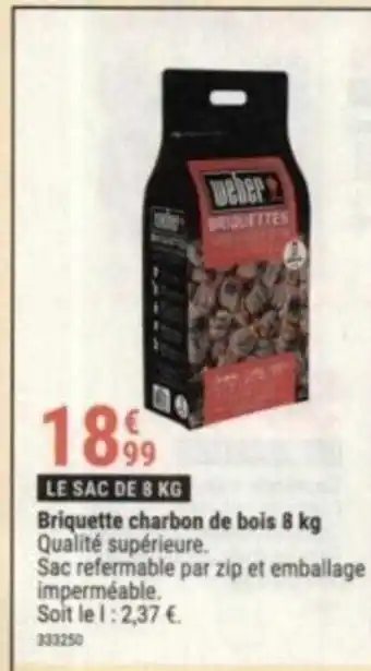 Gamm vert Briquette charbon de bois 8 kg offre