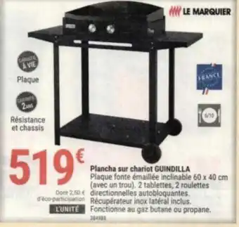 Plancha sur chariot GUINDILLA