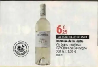 Gamm vert Domaine de la Haille Vin blanc moelleux IGP Côtes de Gascogne. Soit le 1: 8,33 € offre
