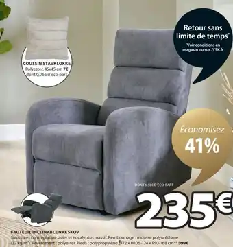 JYSK FAUTEUIL INCLINABLE NAKSKOV offre
