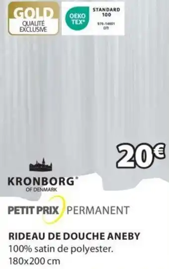 JYSK RIDEAU DE DOUCHE ANEBY 100% satin de polyester. 180x200 cm offre