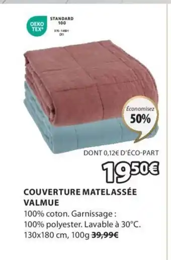 JYSK COUVERTURE MATELASSÉE VALMUE offre