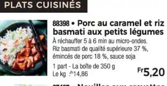 88398 Porc au caramel et riz basmati aux petits légumes