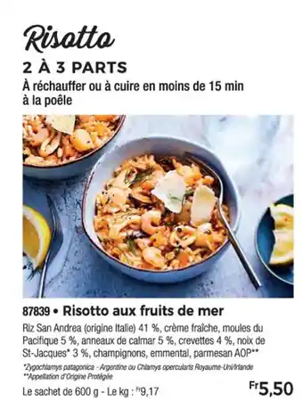 Thiriet 87839. Risotto aux fruits de mer offre
