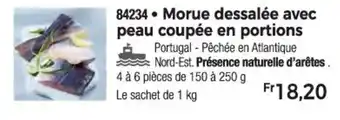 Thiriet 84234 • Morue dessalée avec peau coupée en portions offre