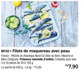 Thiriet 84143. Filets de maquereau avec peau offre