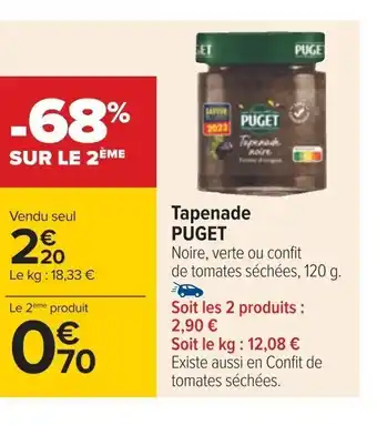 Carrefour Tapenade PUGET offre