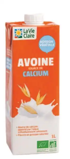 La Vie Claire Boisson végétale avoine calcium bio offre