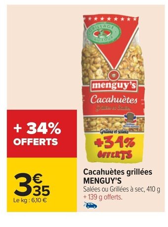 Carrefour Cacahuètes grillées MENGUY'S offre