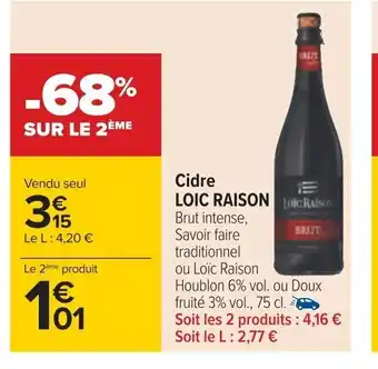 Carrefour Cidre offre