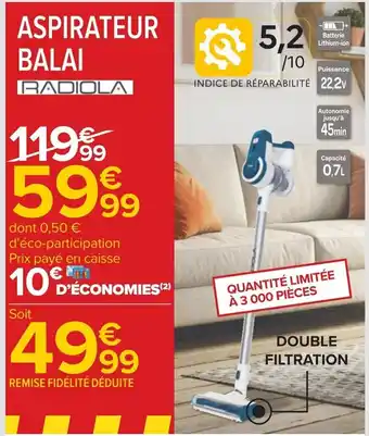 Carrefour ASPIRATEUR BALAI offre