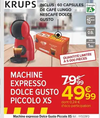 Carrefour MACHINE EXPRESSO DOLCE GUSTO offre