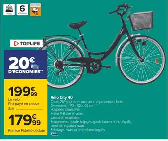 Carrefour Vélo City 40 offre