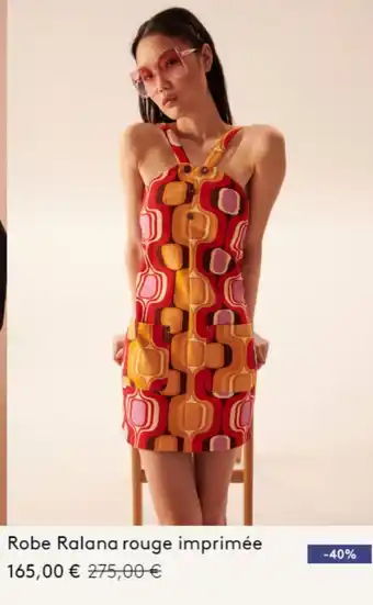 Robe Ralana rouge imprimée