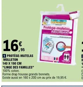 E.Leclerc 1 PROTÈGE-MATELAS MOLLETON offre