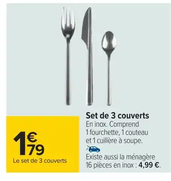 Carrefour Set de 3 couverts offre