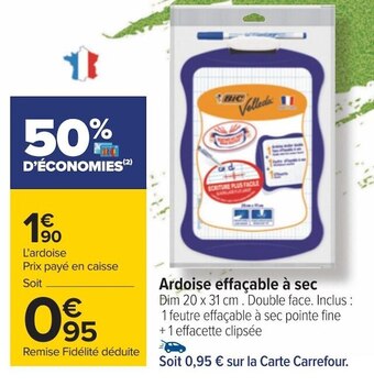 Carrefour Ardoise effaçable à sec offre