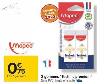 Carrefour Maped 2 gommes technic premium offre