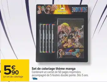Carrefour Set de coloriage thème manga offre