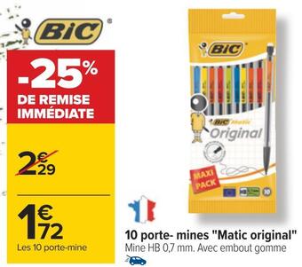 Carrefour Bic 10 porte-mines matic original offre