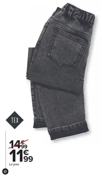 Carrefour Tex jean garçon offre