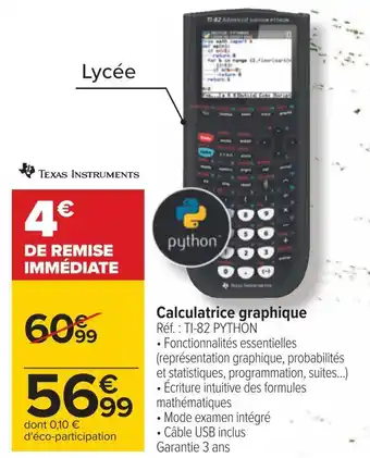 Carrefour Texas instruments calculatrice graphique offre