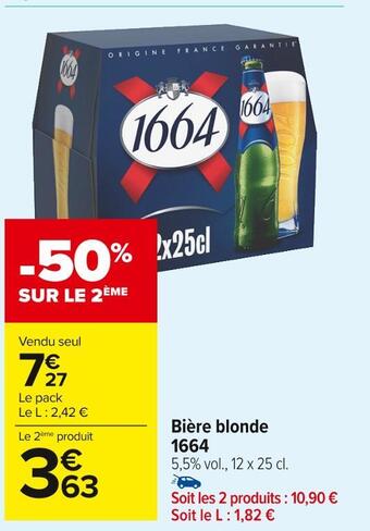 Carrefour Market 1664 bière blonde offre