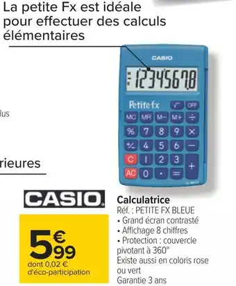 Carrefour Casio calculatrice offre