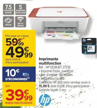 Carrefour Hp imprimante multifonction offre