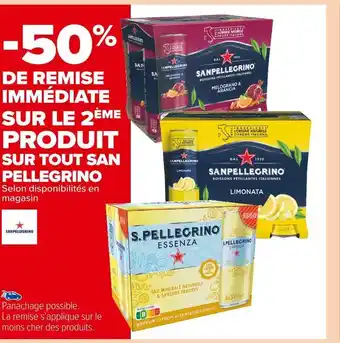 Carrefour Market San pellegrino -50% de remise immédiate sur le 2ème produit sur tout san pellegrino offre