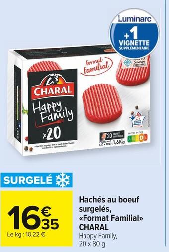 Carrefour Market Charal hachés au boeuf surgelés, format familial offre