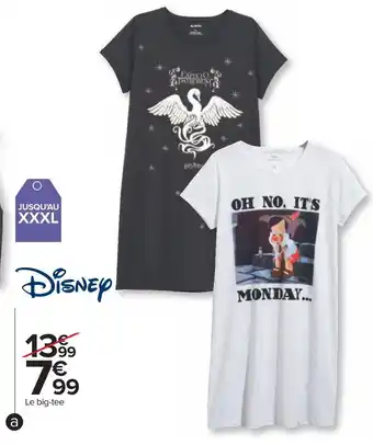 Carrefour Disney big-tee nuit femme offre