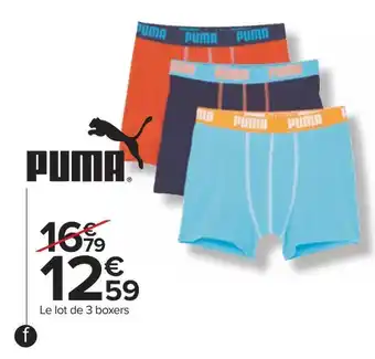 Carrefour Puma boxers garçon offre