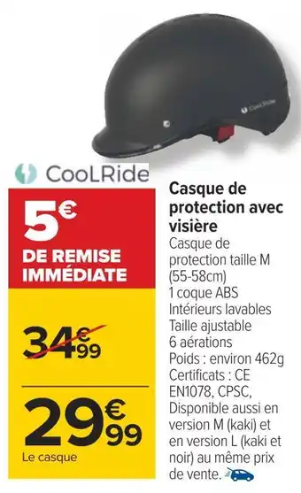Coolride casque de protection avec visière