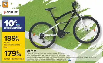 Carrefour Toplife vtt 50 fs offre