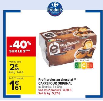 Carrefour Market Carrefour original profiteroles au chocolat offre