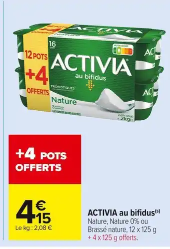 Carrefour Market Activia activia au bifidus offre