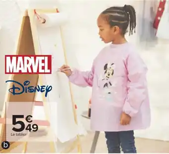 Carrefour Marvel / disney tablier fille ou garçon offre