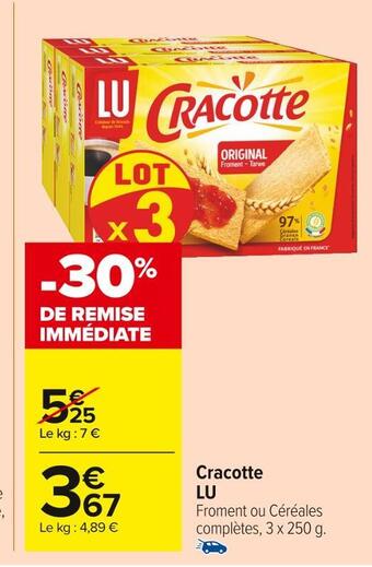 Carrefour Market Lu cracotte offre