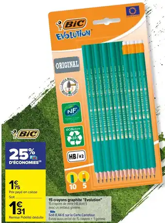 Carrefour 15 crayons graphite "Evolution" offre