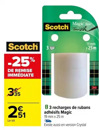 Carrefour i 3 recharges de rubans adhésifs Magic offre