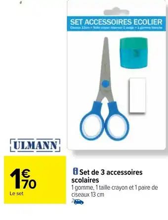 Carrefour i Set de 3 accessoires scolaires offre