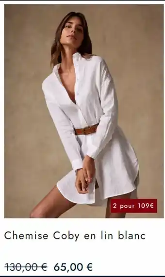 Café Coton Chemise coby en lin blanc offre