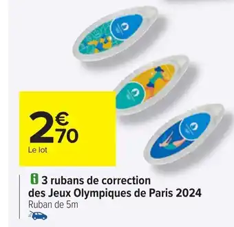 Carrefour i 3 rubans de correction des Jeux Olympiques de Paris 2024 Ruban de 5m offre