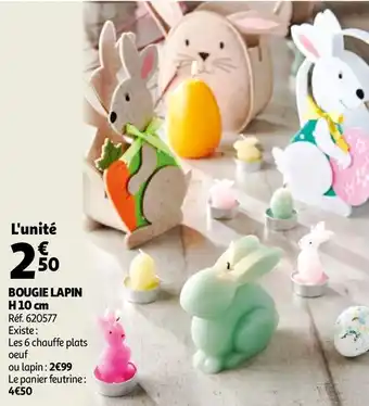Auchan BOUGIE LAPIN H 10 cm offre